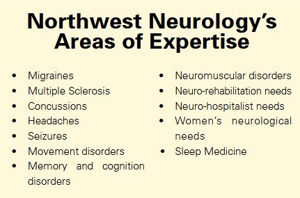 Northwest Neurology Areas of Expertise